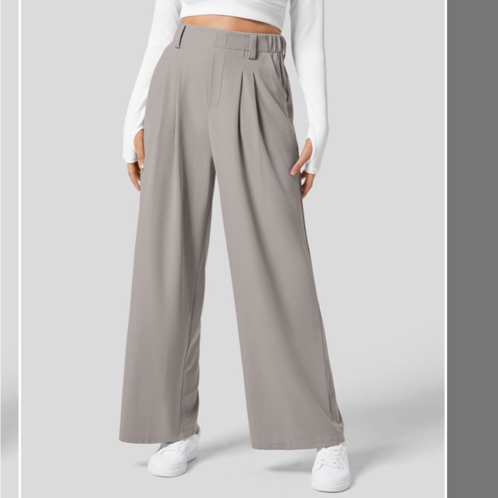 Halara High Waisted Plicated Side Pocket Waffle Work Pants